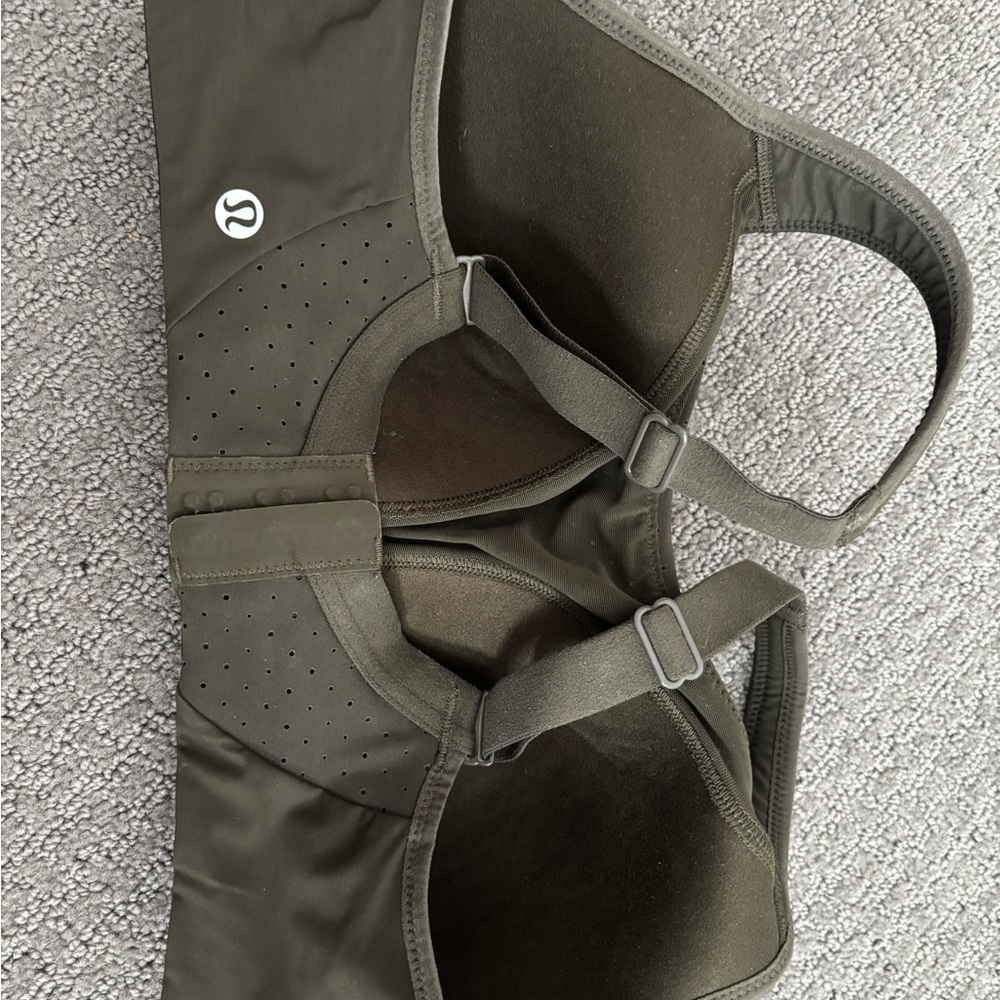 Lululemon “Run Time” Dark Olive Sports Bra - Picture 3 of 5